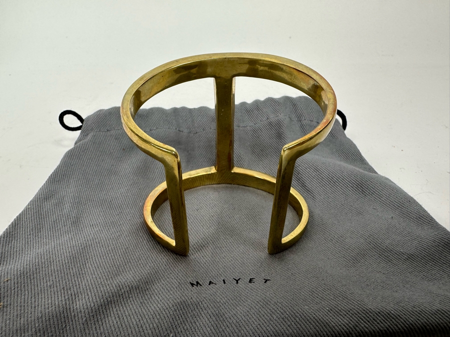 Maiyet Butterfly Open Cuff Bracelet Hand Cast Brass With 18K Gold Plating Retails $850 [Photo 6]