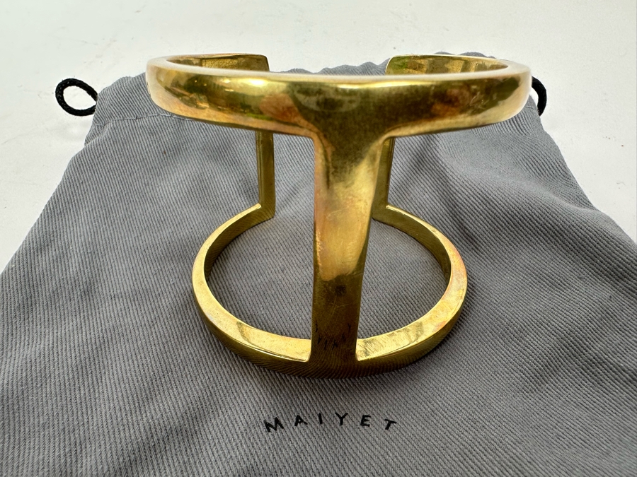 Maiyet Butterfly Open Cuff Bracelet Hand Cast Brass With 18K Gold Plating Retails $850 [Photo 2]