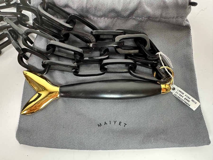 New Maiyet Large Fish Neck Pendant 42” Necklace With Tags Retails $995 [Photo 11]