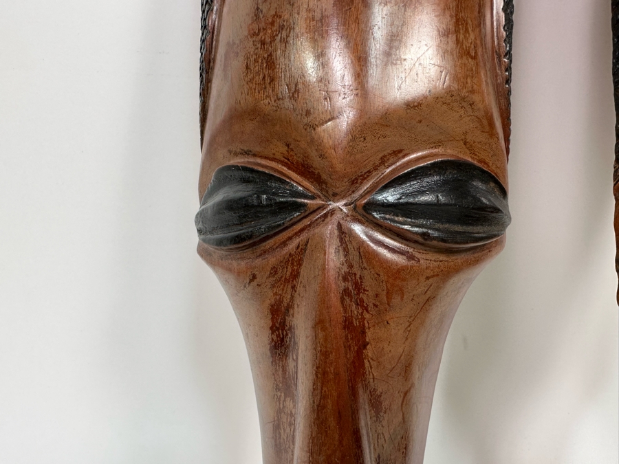 Pair Of Vintage Carved Wooden Ethnic Masks 23L X 5W [Photo 5]