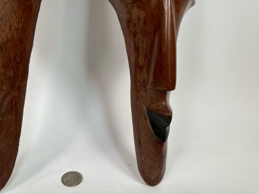 Pair Of Vintage Carved Wooden Ethnic Masks 23L X 5W [Photo 8]