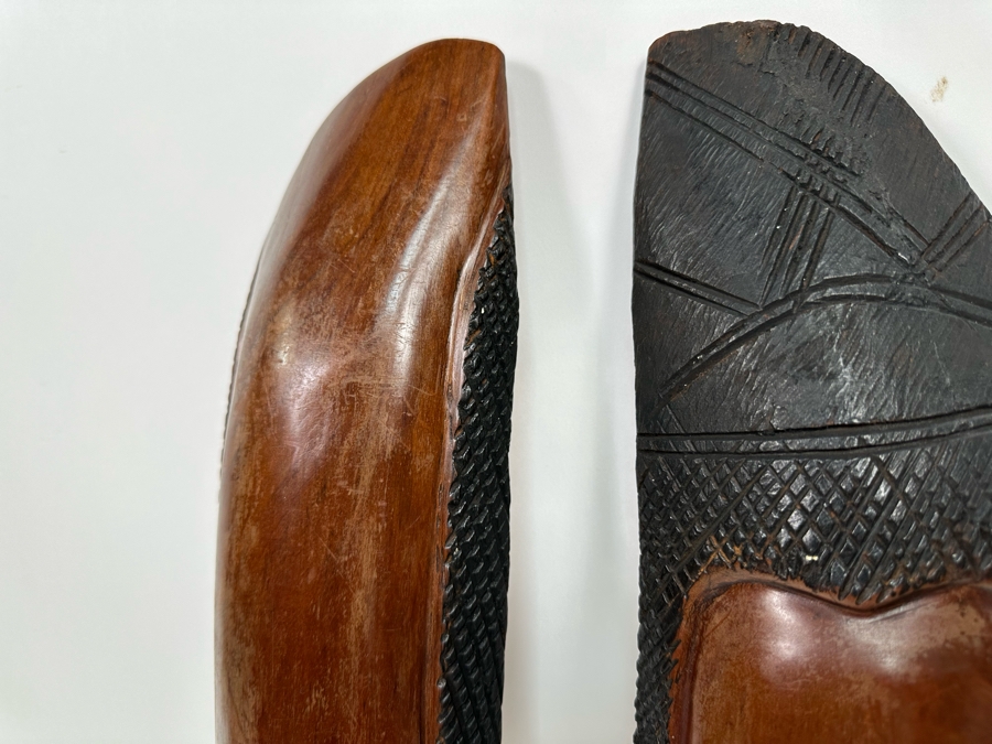 Pair Of Vintage Carved Wooden Ethnic Masks 23L X 5W [Photo 10]