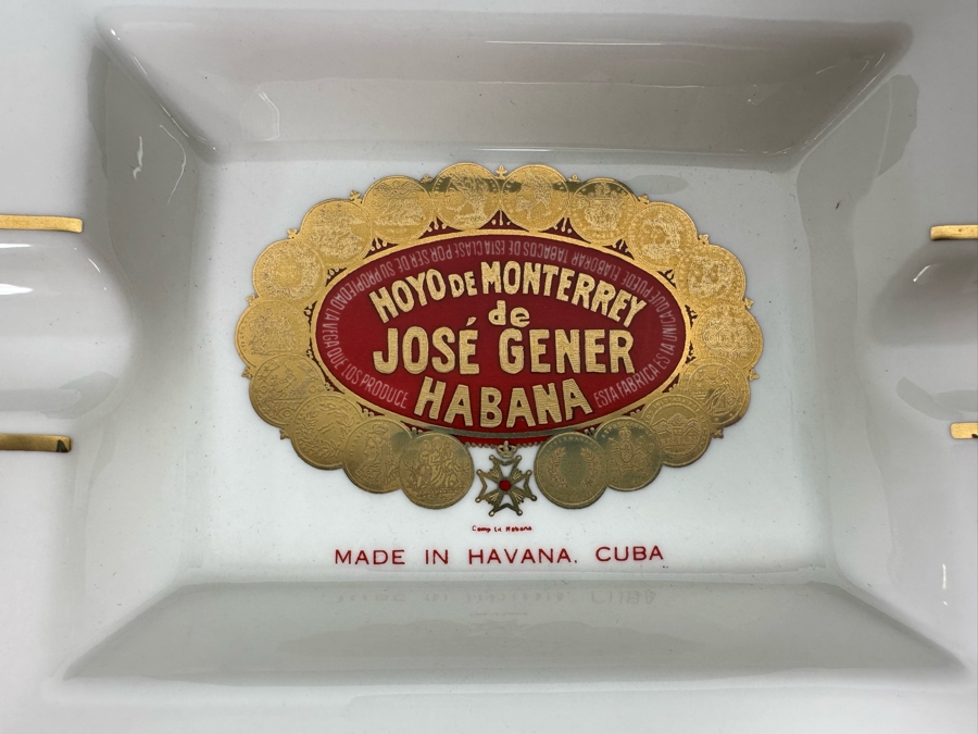 New Vintage Cigar Advertising Ashtray Hoyo De Monterrey De Jose Gener Habana Made In Havana, Cuba With Box 7.5 X 6.5 [Photo 5]
