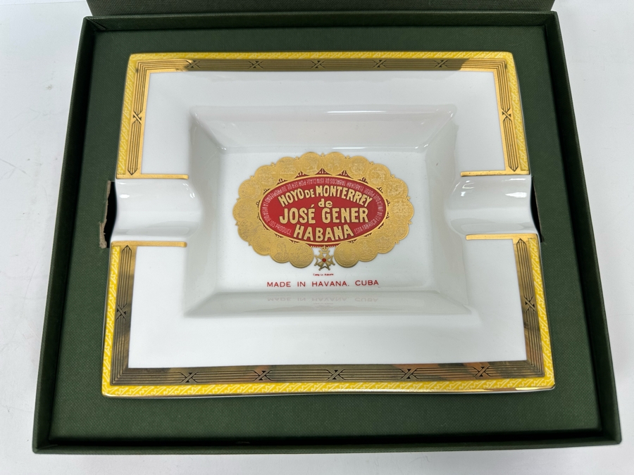 New Vintage Cigar Advertising Ashtray Hoyo De Monterrey De Jose Gener Habana Made In Havana, Cuba With Box 7.5 X 6.5 [Photo 2]