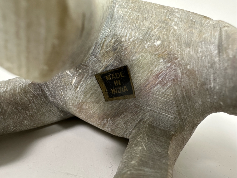 Carved Stone Elephant Within An Elephant Figurine 4.5W And Carved Wooden Rocking Elephant From Thailand 10W [Photo 12]