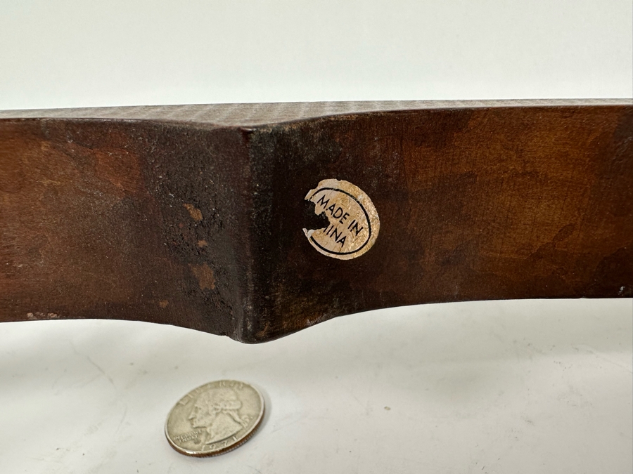 Chinese Hand Carved Stone Animal Figurines On Wooden Arch Bridge Stand 20W X 1D X 2.5H [Photo 17]