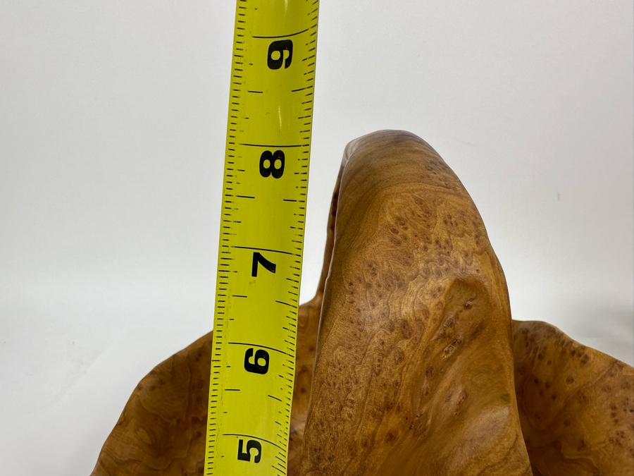 Pair Of Vintage Boho Hand Carved Burl Wood Basket 10W X 9D X 8H [Photo 19]