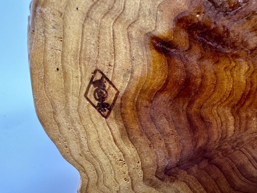 Pair Of Vintage Boho Hand Carved Burl Wood Basket 10W X 9D X 8H [Photo 14]