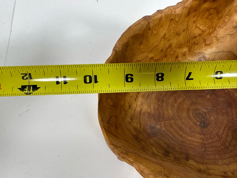 Pair Of Vintage Boho Hand Carved Burl Wood Basket 10W X 9D X 8H [Photo 17]