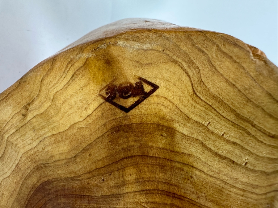Pair Of Vintage Boho Hand Carved Burl Wood Basket 10W X 9D X 8H [Photo 16]