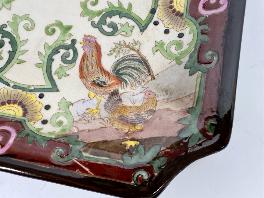 Signed Hand Painted Chinese Porcelain Dish Tray 8 X 8 [Photo 6]