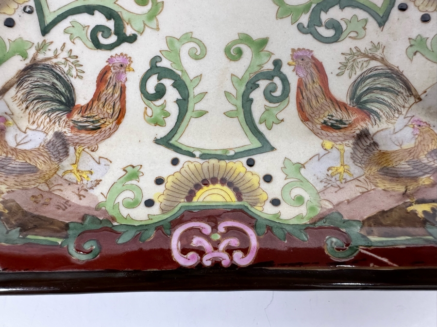 Signed Hand Painted Chinese Porcelain Dish Tray 8 X 8 [Photo 5]