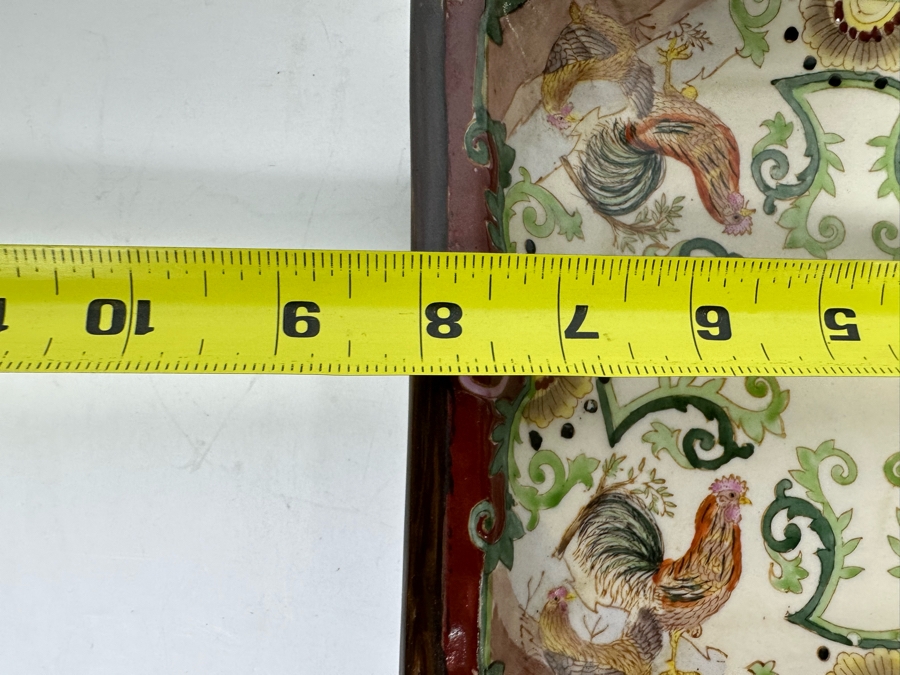 Signed Hand Painted Chinese Porcelain Dish Tray 8 X 8 [Photo 11]