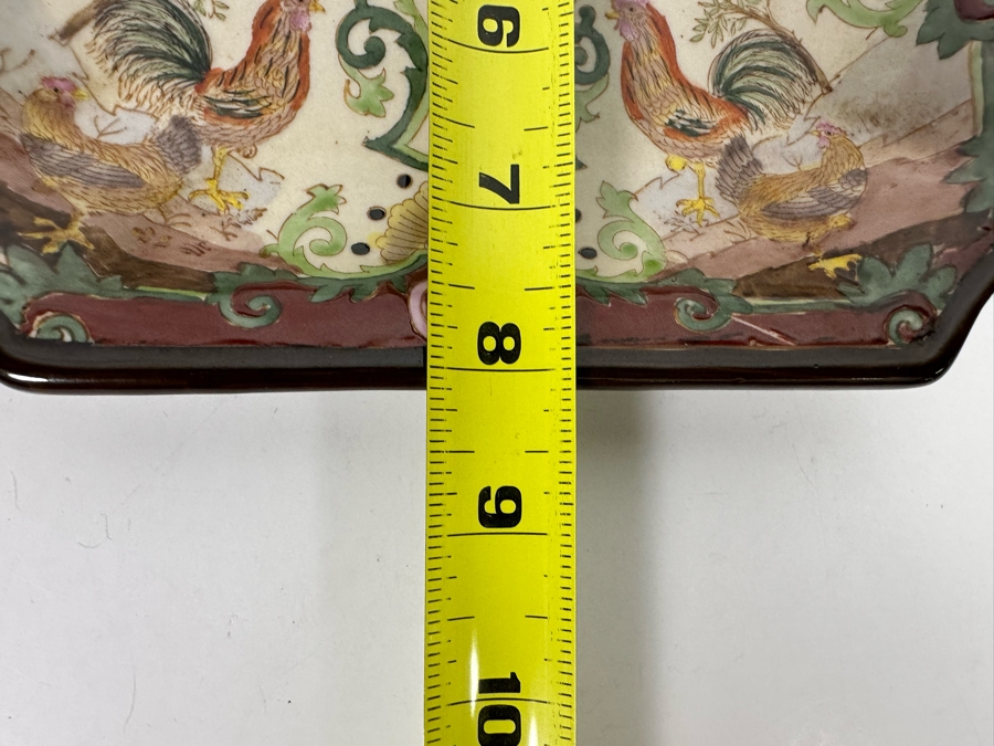 Signed Hand Painted Chinese Porcelain Dish Tray 8 X 8 [Photo 12]