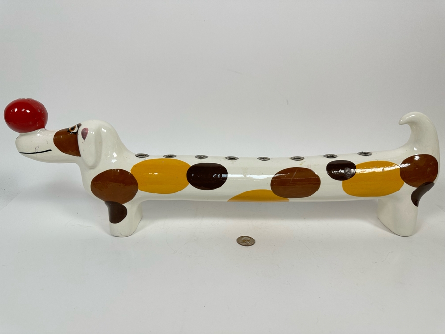 Signed Figural Dachsund Dog Menorah By Alison Palmer 22W X 2.5D X 7H [Photo 5]
