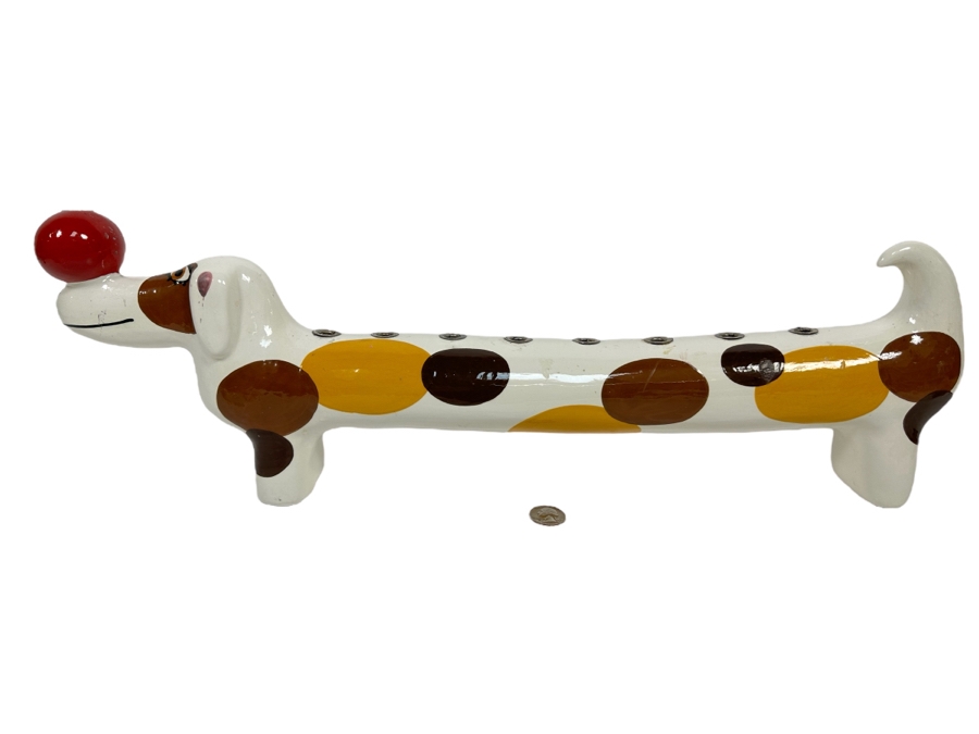 Signed Figural Dachsund Dog Menorah By Alison Palmer 22W X 2.5D X 7H [Photo 1]