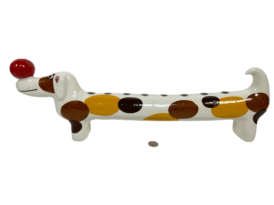 Signed Figural Dachsund Dog Menorah By Alison Palmer 22W X 2.5D X 7H