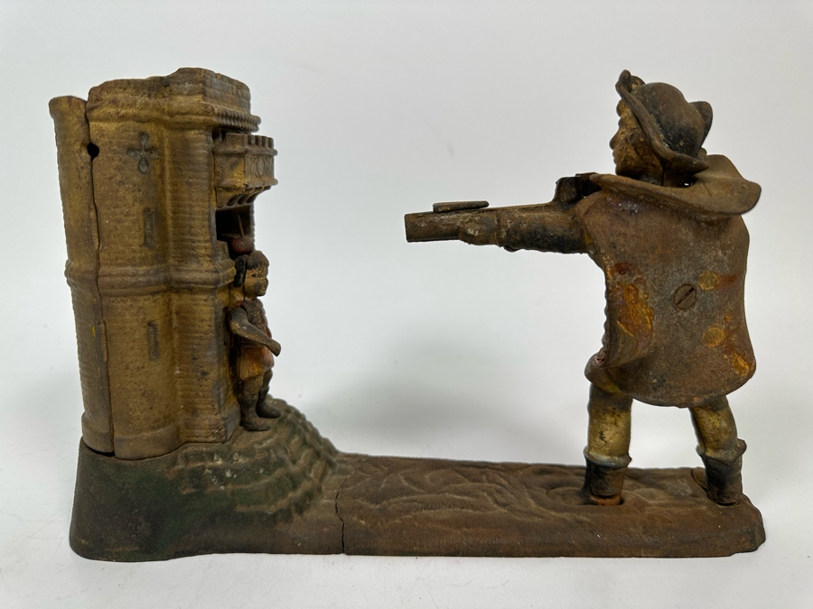 Antique Cast Iron William Tell Mechanical Bank (Note That Base Is Separated And Needs Repairs) 10W X 3.5D X 6.5H - See Photos [Photo 16]