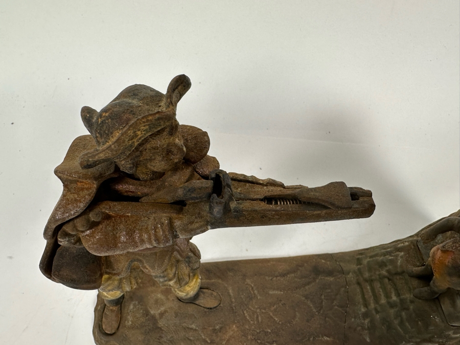 Antique Cast Iron William Tell Mechanical Bank (Note That Base Is Separated And Needs Repairs) 10W X 3.5D X 6.5H - See Photos [Photo 13]