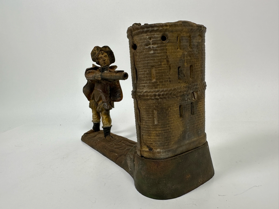 Antique Cast Iron William Tell Mechanical Bank (Note That Base Is Separated And Needs Repairs) 10W X 3.5D X 6.5H - See Photos [Photo 15]