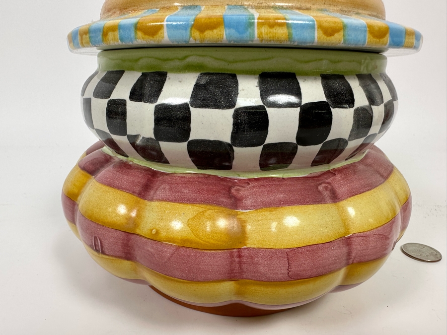 Victoria And Richard MacKenzie-Childs Ltd Hand Painted Small Canister Jar With Lid 9.5H [Photo 5]