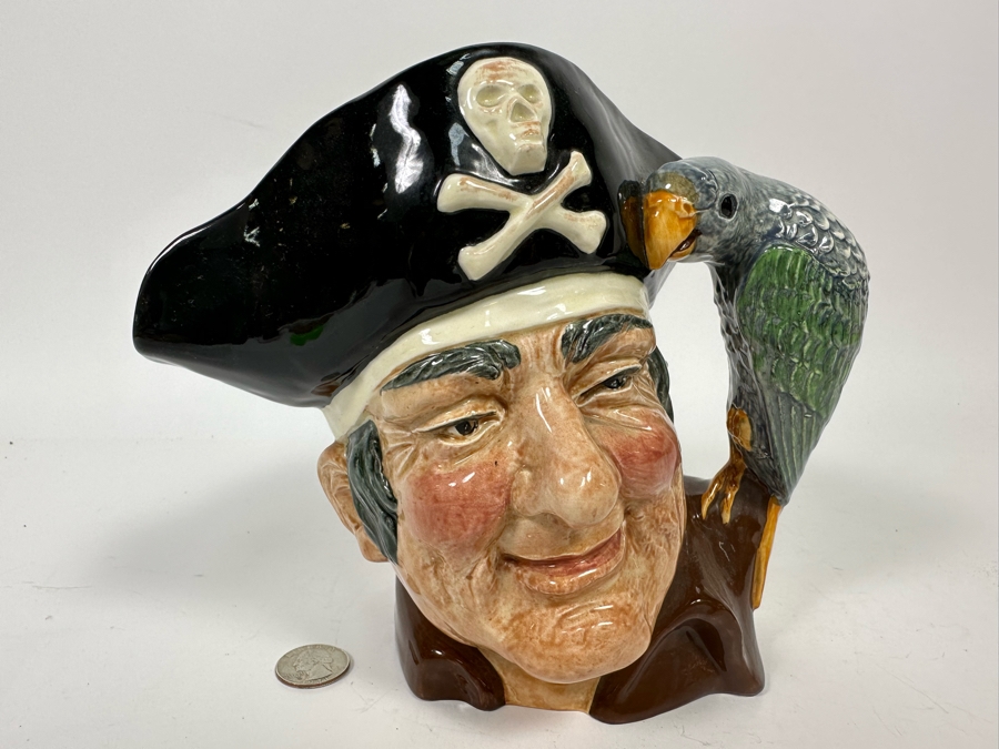 Vintage 1951 Royal Doulton Long John Silver D. 6335 Large Character Toby Jug 8W X 5D X 7H [Photo 3]