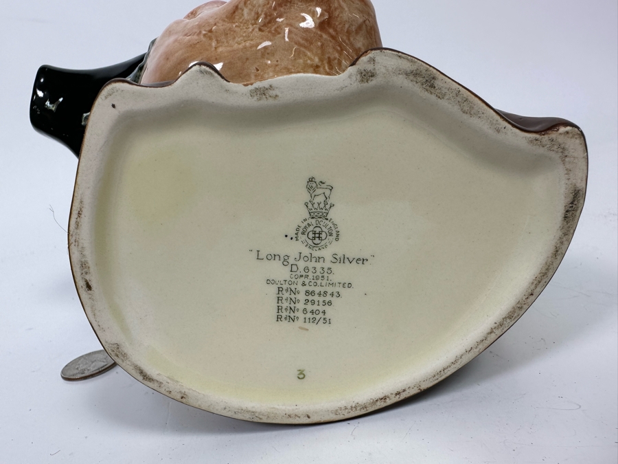 Vintage 1951 Royal Doulton Long John Silver D. 6335 Large Character Toby Jug 8W X 5D X 7H [Photo 8]