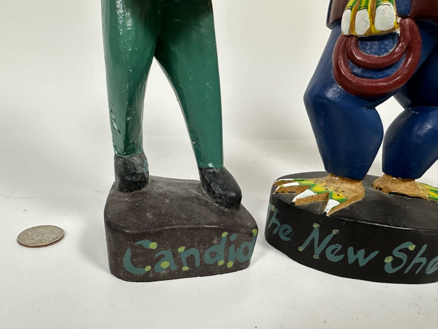 Set Of Three Hand Carved Hand Painted Frog Sculptures From Indonesia 12H [Photo 8]