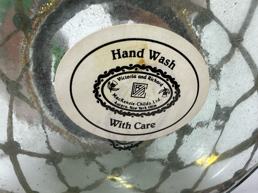 Victoria And Richard MacKenzie-Childs Ltd Hand Painted Glass Vase 8.5H [Photo 9]