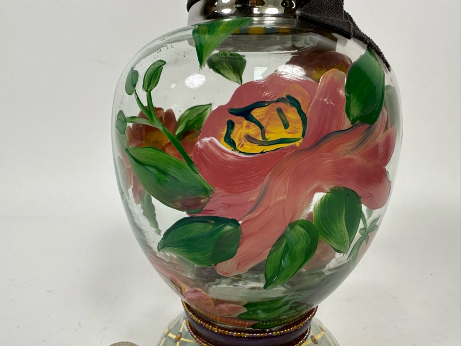 Victoria And Richard MacKenzie-Childs Ltd Hand Painted Glass Vase 8.5H [Photo 7]