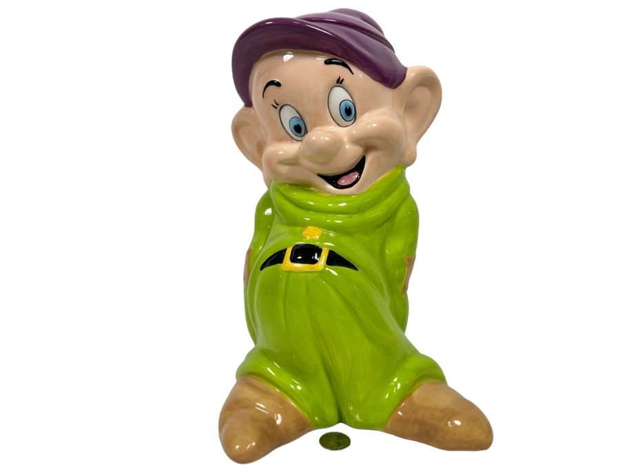 Disney Dopey From Snow White And The Seven Dwarfs Cookie Jar Treasure Craft 8.5W X 9D X 14H [Photo 1]