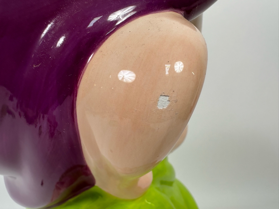 Disney Dopey From Snow White And The Seven Dwarfs Cookie Jar Treasure Craft 8.5W X 9D X 14H [Photo 6]