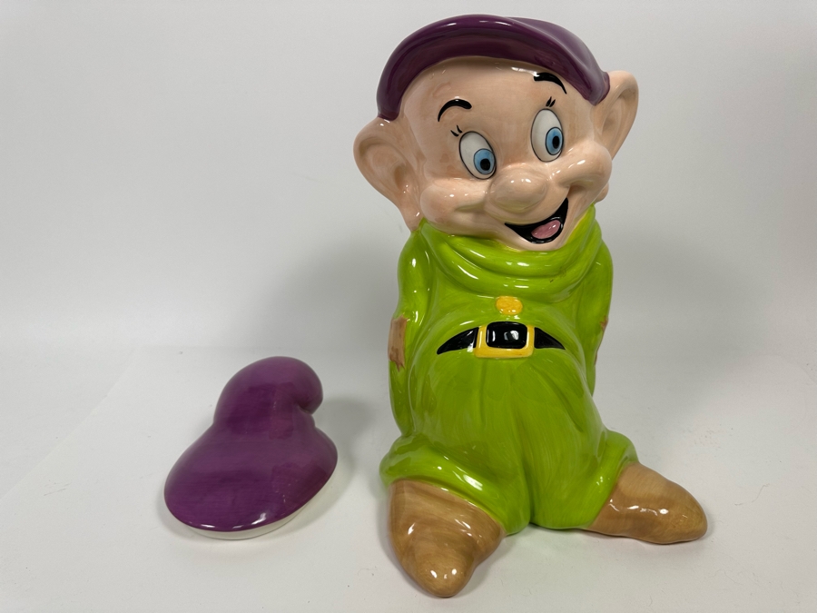 Disney Dopey From Snow White And The Seven Dwarfs Cookie Jar Treasure Craft 8.5W X 9D X 14H [Photo 7]