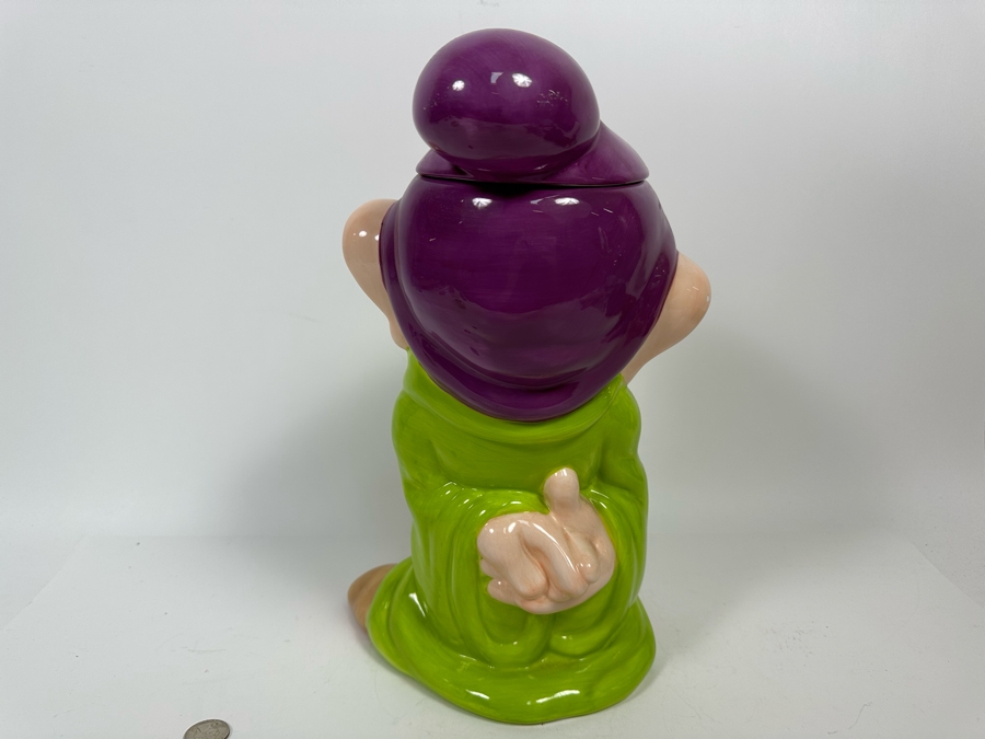 Disney Dopey From Snow White And The Seven Dwarfs Cookie Jar Treasure Craft 8.5W X 9D X 14H [Photo 5]