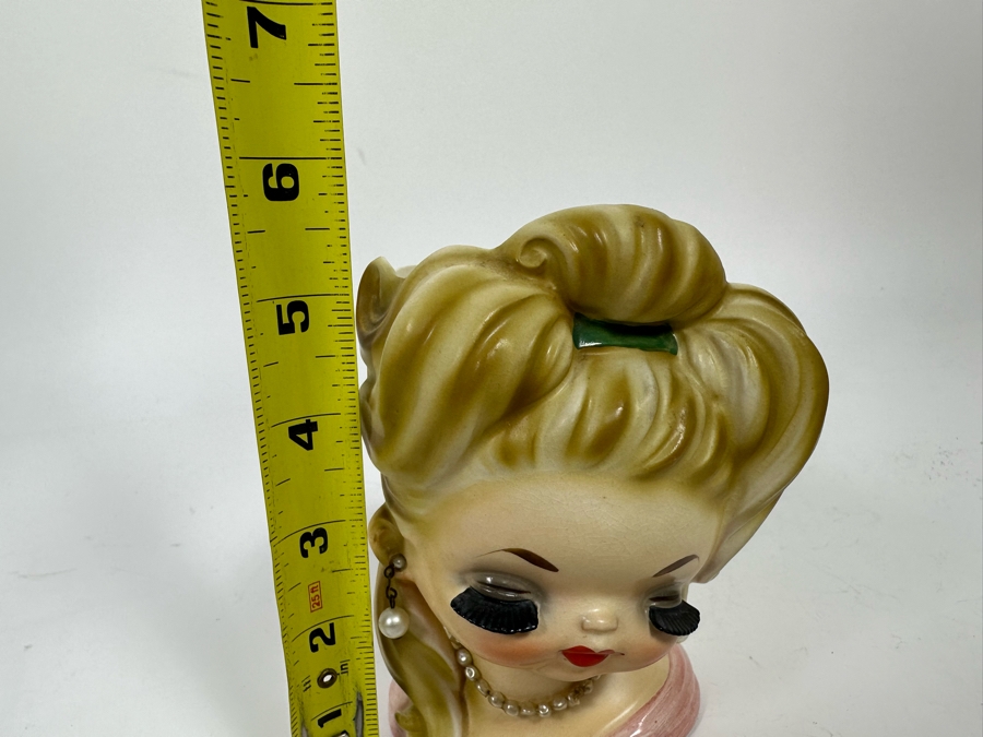 Vintage Head Vase With Pearls 5.5H [Photo 9]