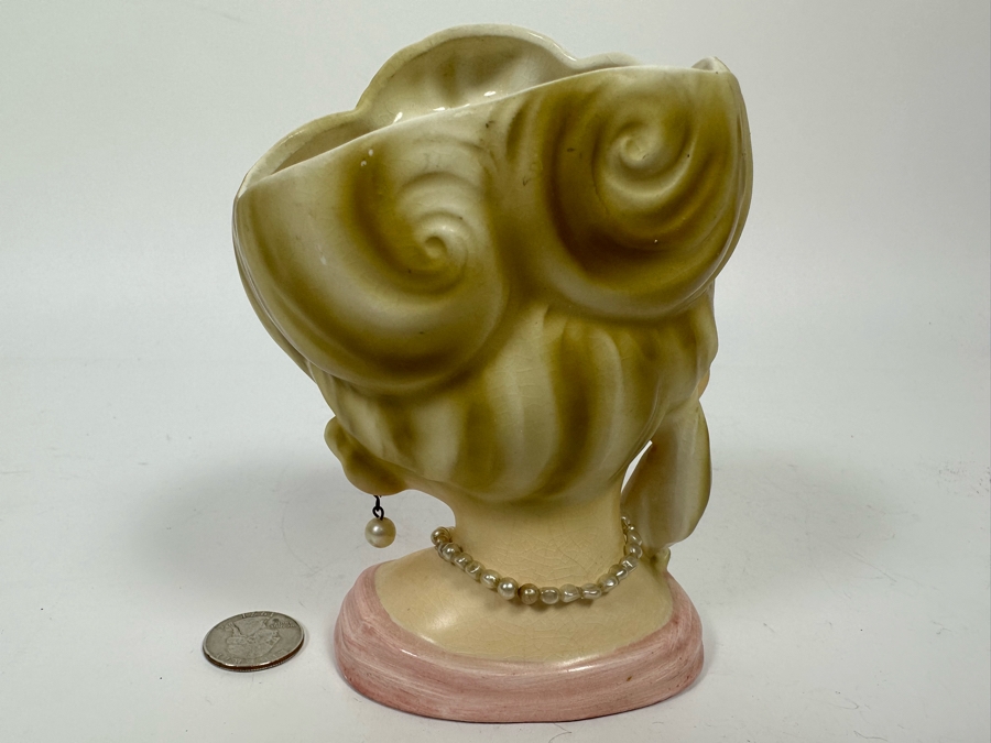 Vintage Head Vase With Pearls 5.5H [Photo 6]