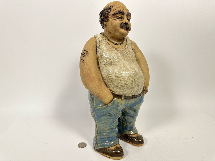 Carolyn Guerra Original Sculpture Titled Rhinoman, A “Beer-Drinking, Pasta-Eating, Cigar-Smoking Lover Boy” 15H [Photo 4]