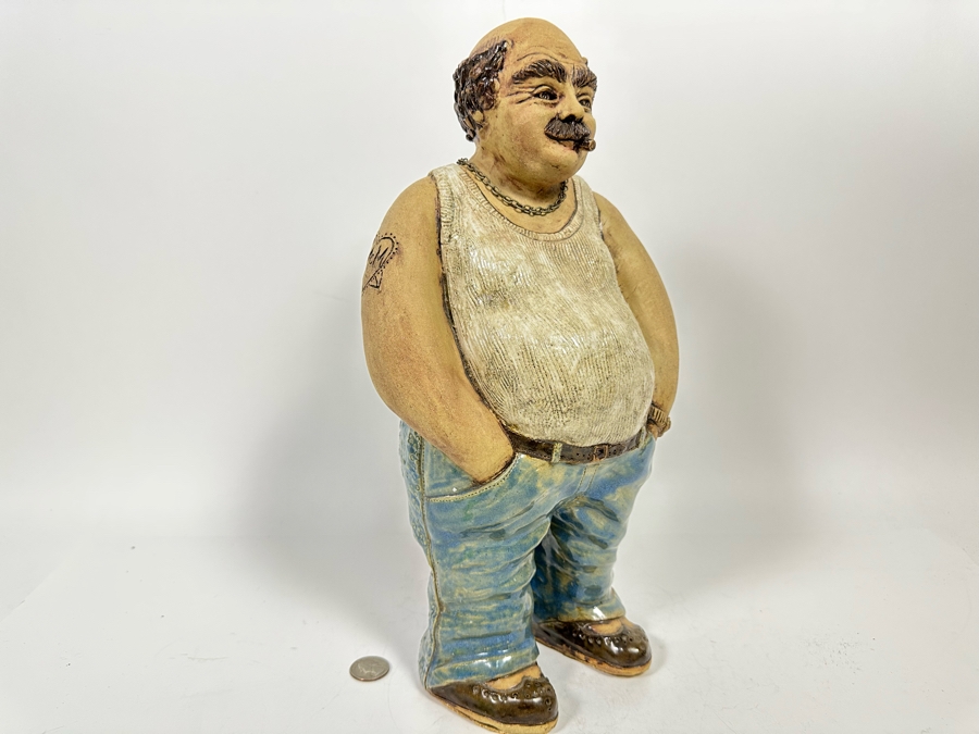 Carolyn Guerra Original Sculpture Titled Rhinoman, A “Beer-Drinking, Pasta-Eating, Cigar-Smoking Lover Boy” 15H [Photo 5]