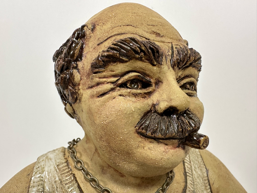 Carolyn Guerra Original Sculpture Titled Rhinoman, A “Beer-Drinking, Pasta-Eating, Cigar-Smoking Lover Boy” 15H [Photo 9]