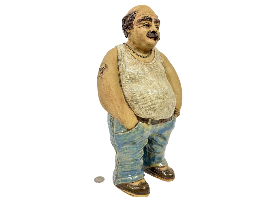 Carolyn Guerra Original Sculpture Titled Rhinoman, A “Beer-Drinking, Pasta-Eating, Cigar-Smoking Lover Boy” 15H [Photo 2]