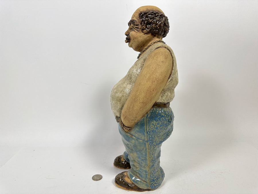 Carolyn Guerra Original Sculpture Titled Rhinoman, A “Beer-Drinking, Pasta-Eating, Cigar-Smoking Lover Boy” 15H [Photo 11]