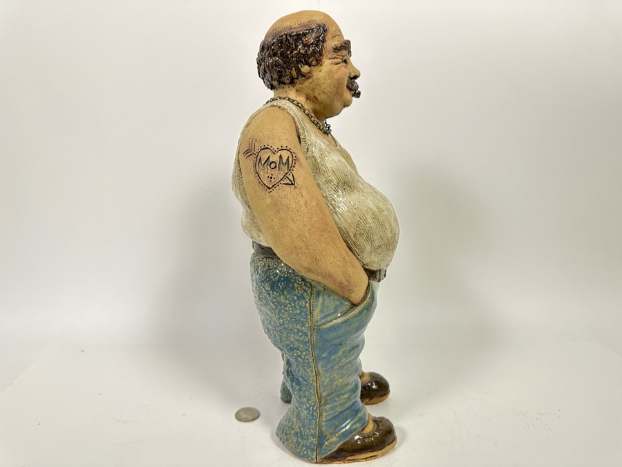 Carolyn Guerra Original Sculpture Titled Rhinoman, A “Beer-Drinking, Pasta-Eating, Cigar-Smoking Lover Boy” 15H [Photo 7]