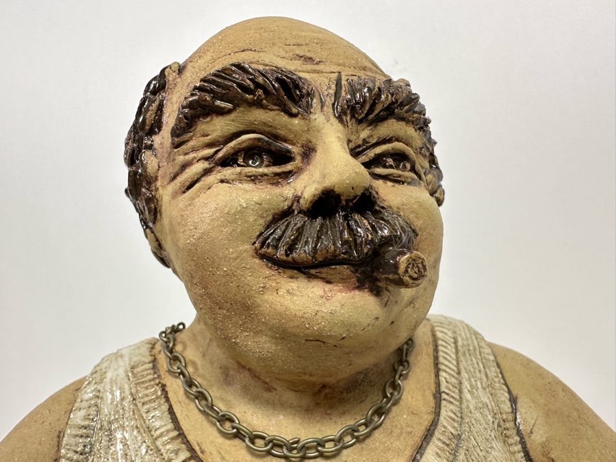 Carolyn Guerra Original Sculpture Titled Rhinoman, A “Beer-Drinking, Pasta-Eating, Cigar-Smoking Lover Boy” 15H [Photo 10]