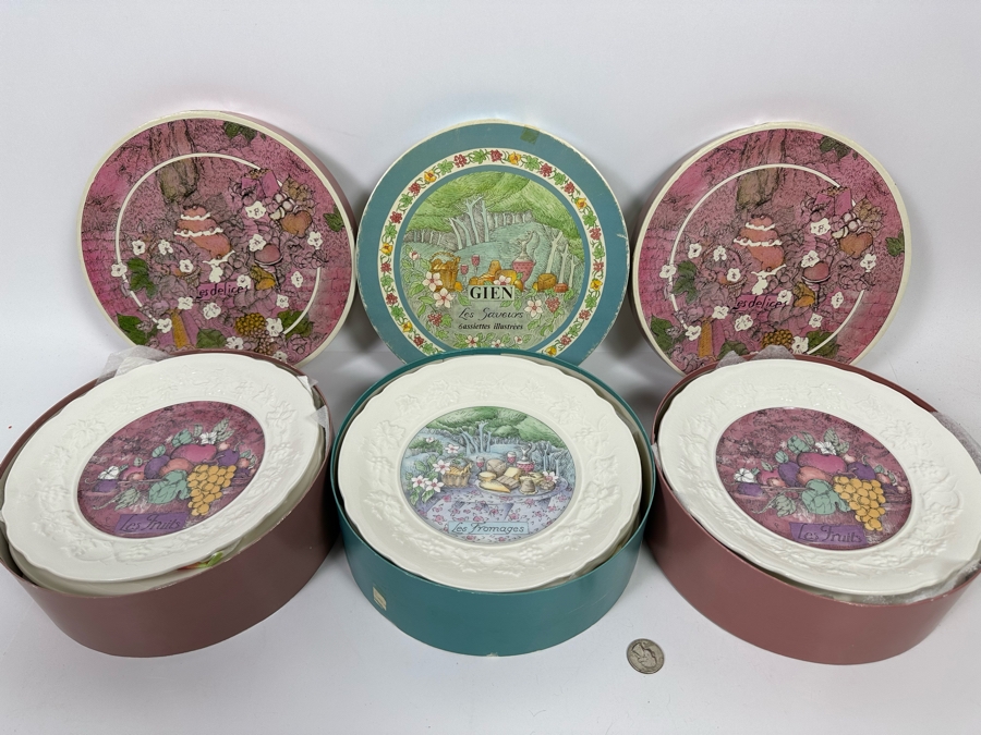 GIEN France Cheese And Dessert Plates 8.5R 18 Plates Total [Photo 3]