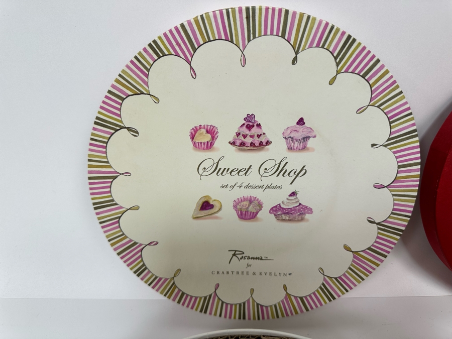 Set Of 4 Restoration Hardware Cheese Plates And Set Of 4 Crabtree & Evelyn Dessert Plates [Photo 6]