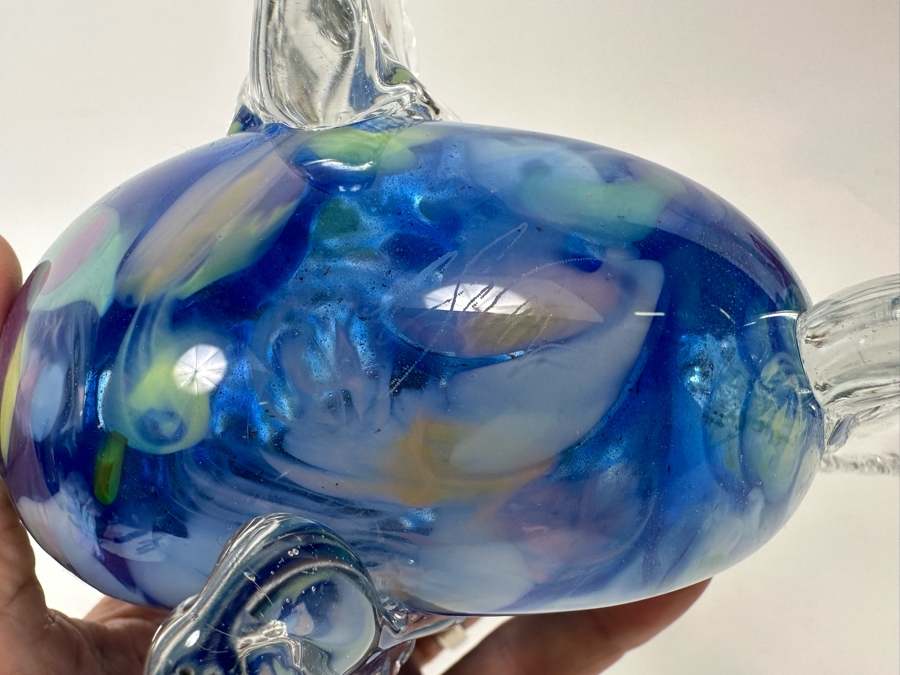 Signed Art Glass Fish Sculpture Signature Illegible 8W X 5D X 4.5H [Photo 10]