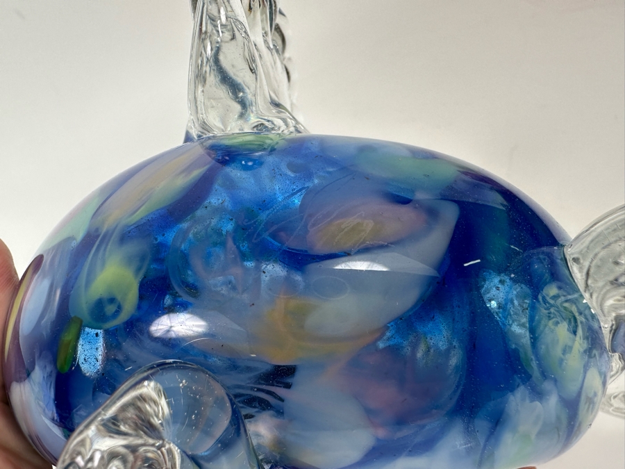 Signed Art Glass Fish Sculpture Signature Illegible 8W X 5D X 4.5H [Photo 9]
