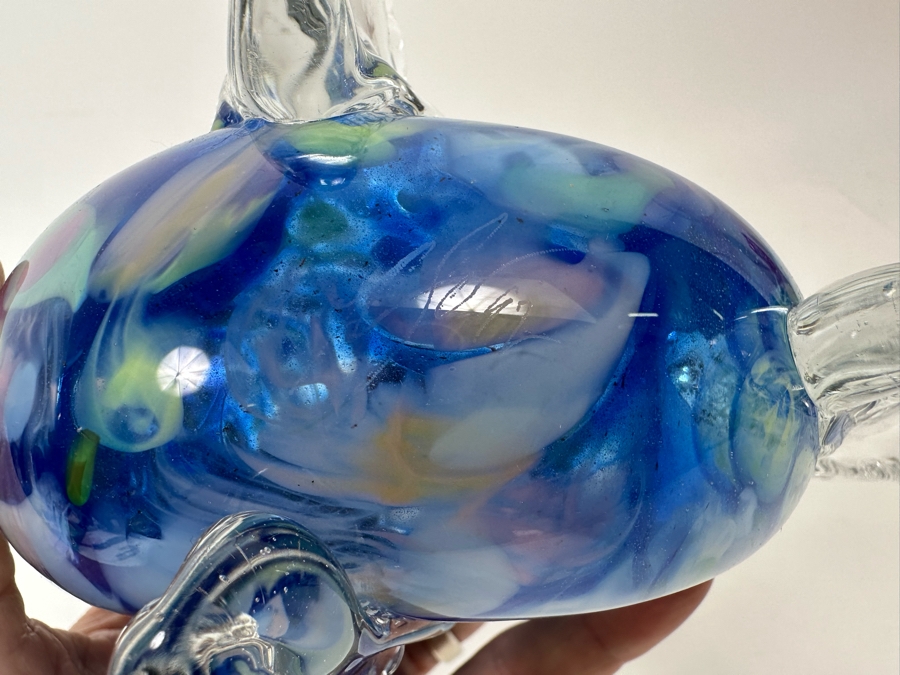 Signed Art Glass Fish Sculpture Signature Illegible 8W X 5D X 4.5H [Photo 11]