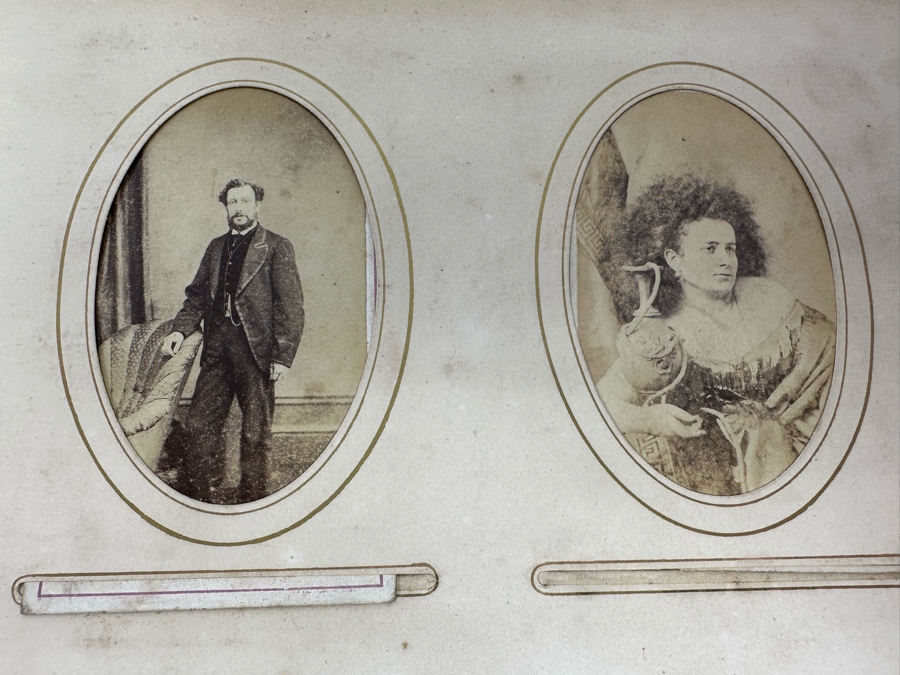 Antique 1876 Embossed Leather Photography Book Photo Album Presented To M. A. Crook With Original Family Portraits Photographs 9 X 11.5 X 2.5 - See Photos [Photo 39]