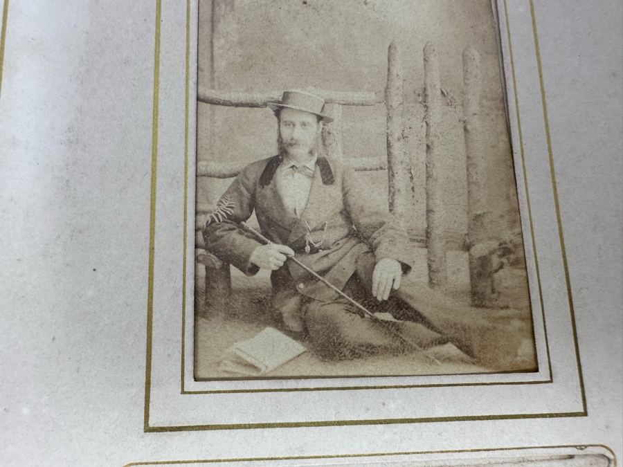 Antique 1876 Embossed Leather Photography Book Photo Album Presented To M. A. Crook With Original Family Portraits Photographs 9 X 11.5 X 2.5 - See Photos [Photo 31]